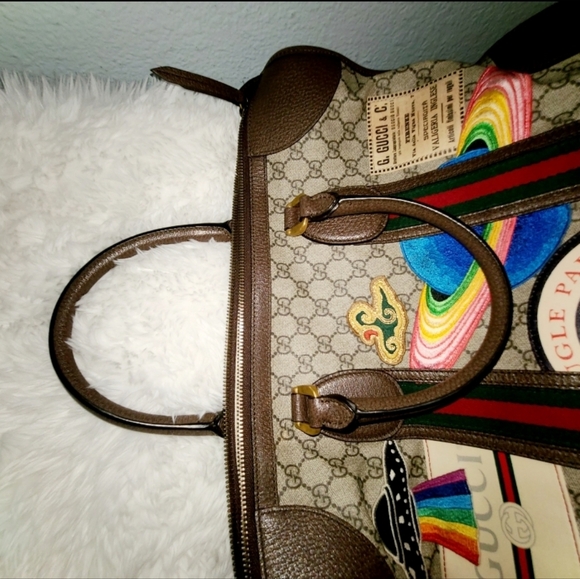 GUCCI Brown/Beige Soft GG Supreme Canvas Courrier Duffle Limited Edition - Picture 11 of 11